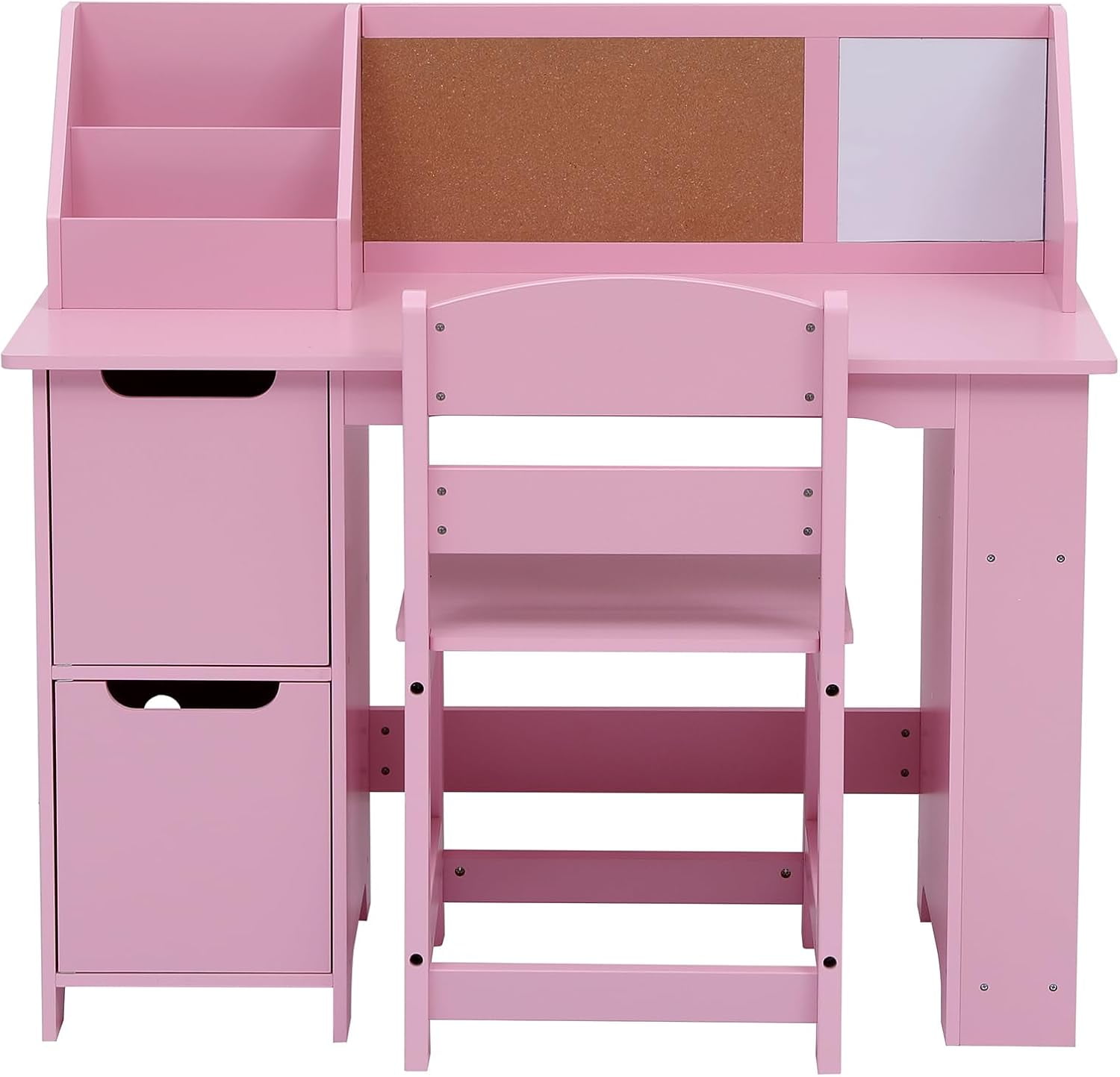Huisuilinss Boys and Girls Desk with Storage,Wooden Kids Study Desk with Hutch, Learning Desk with Bookshelf, Children Study Computer Desk with Chair for Bedroom & Study Room