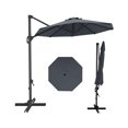thumbnail image 1 of Huisuilinss Cantilever Umbrella,Patio Umbrella With Base Included,10FT Outdoor Windproof Offset Umbrella With 360-Degree Rotation,Market Sun Shade For Garden Pool Deck Backyard Beach, 1 of 8