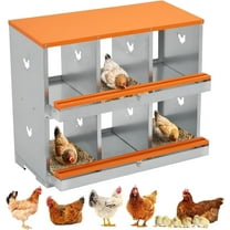 Huisuilinss Chicken Nesting Boxes,Metal Chicken Egg Laying Box,Roll Away Chicken Laying Box With Large Vented Holes,Chicken Coop For Hens Chickens