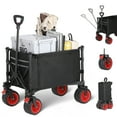 thumbnail image 1 of Huisuilinss Collapsible Wagon Cart With All-Terrain Wheels,Folding Wagon Utility Cart,Foldable Shopping Cart With Adjustable Handle,Zipper For Grocery Camping Fishing Garden Beach, 1 of 9