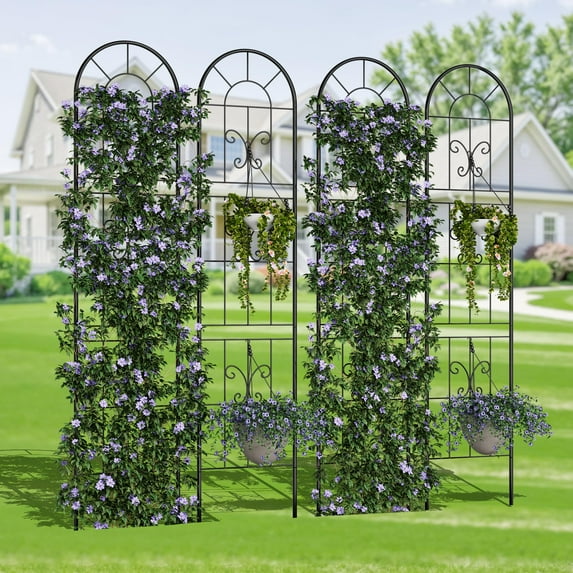 Huisuilinss Decorative Garden Fence Panel,Tall Metal No Dig Fence,Rustproof Animal Barrier,Arched Wire Border Panel,Garden Edging Border For Outdoor Flower Bed Yard Backyard Patio