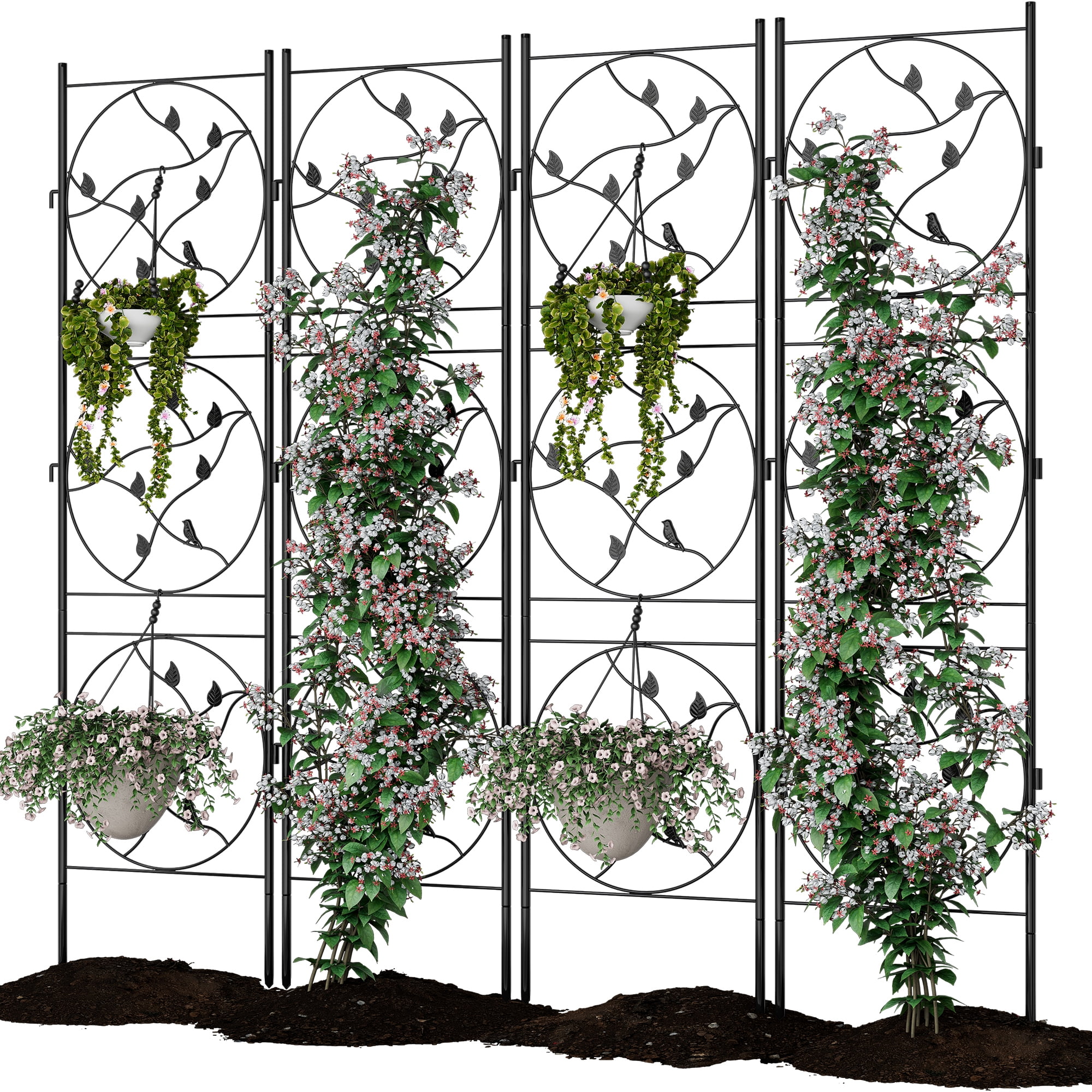 Huisuilinss Decorative Garden Fence Panels,Tall Rustproof Animal Barrier Fence,Wire Border Panel,Garden Fence Border,Metal No Dig Fence,For Flower Bed Yard Patio