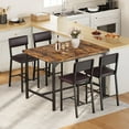 thumbnail image 1 of Huisuilinss Dining Table Set For 4,5-Piece Kitchen Table Set With Counter Height Table & 4 Upholstered Bar Stools,Wood Dining Table Set With Footrest & Corner Protector For Small Space Apartment Pub, 1 of 9