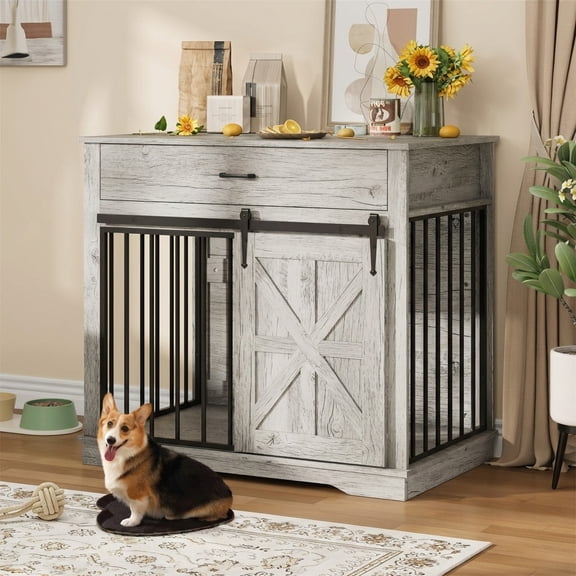Huisuilinss Dog Crate Furniture,Dog Kennel Indoor,Wood Dog Cage,Large End Side Table TV Stand,Decorative Pet House For Large/Medium/Small Dogs