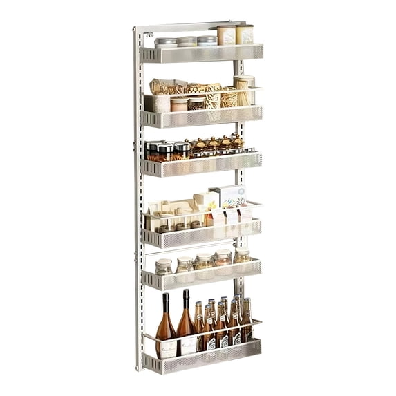 Huisuilinss Over The Door Pantry Organizer,6-Tier Metal Hanging Spice Rack,Door Storage,Pantry Organization And Storage,Hanging Door Organizer For Home Kitchen Laundry Room Bathroom Bedroom