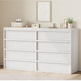 thumbnail image 1 of Huisuilinss Drawer Dresser For Bedroom,Wide Chest Of Drawers,Modern Double Dresser Storage Organizer,Wood Dresser TV Stand With Concave Handles For Living Room Nursery Hallway Entryway, 1 of 7