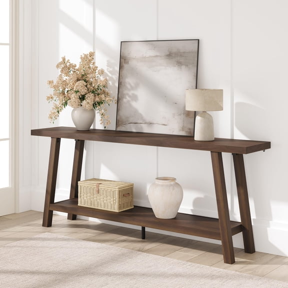 Huisuilinss Farmhouse Console Table,Long Entryway Table With Storage Shelf,Narrow Sofa Table Behind Couch,Wood Entry Table,Hallway Table For Living Room Foyer