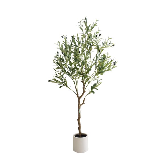 Huisuilinss Faux Olive Tree,Olive Trees Artificial,Tall Fake Olive Tree With Pot,Potted Fake Olive Silk Tree With Branch And Fruit For Home Office Living Room Entryway Restaurant Store Wedding Decor