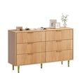 thumbnail image 1 of Huisuilinss Fluted 3/5/6 Drawer Dresser For Bedroom,Wood Wide Chest Of Drawers,Tall Nightstand,Double Dresser,Modern Side Table With Metal Handle & Feet For Living Room Hallway, 1 of 7