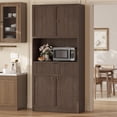 thumbnail image 1 of Huisuilinss Fluted Pantry Cabinet,Kitchen Pantry Cabinet,70" Tall Pantry Storage Cabinet With Countertop,Kitchen Hutch Cabinet With Doors And Drawer,Freestanding Cupboard For Dining Room Living Room, 1 of 7