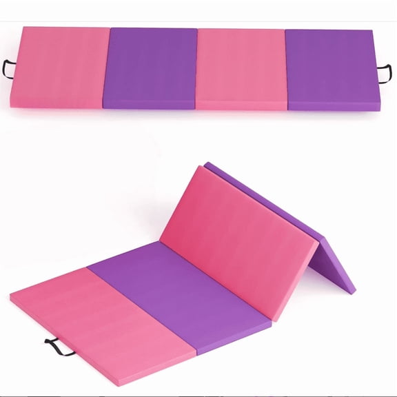 Huisuilinss Folding Exercise Gymnastics Mat,Thick Exercise Mat With Carrying Handles,Gym Workout Mat,Tumbling Mat For Yoga Pilates Stretching,1PCS