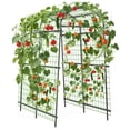 thumbnail image 1 of Huisuilinss Garden Arch Trellis,7.5FT Metal Garden Arbors,Wedding Arch Archway With Netting For Climbing Plants,Vegetables,Flowers,Adjustable Width,Outdoor Pergola For Garden Christmas Party Decor, 1 of 7