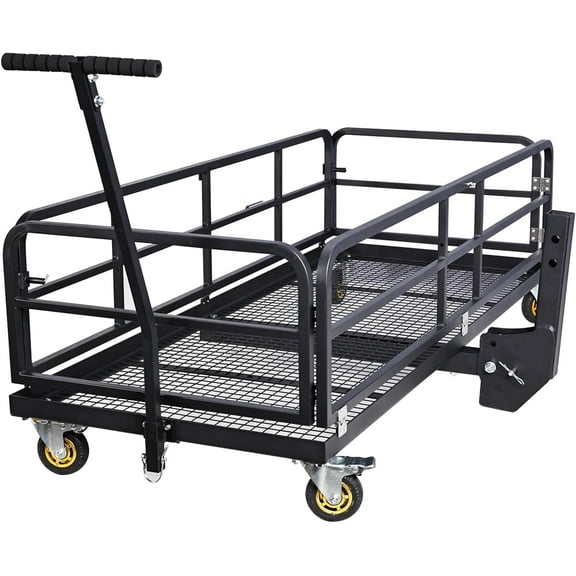 Huisuilinss Heavy Duty Hitch Mount Cargo Carrier,60" x 26" x 14.4" Folding Cargo Rack Rear Luggage Basket,750 Lbs Hitch-Mounted Cargo Basket Fits 2" Receiver for Car SUV Camping Traveling