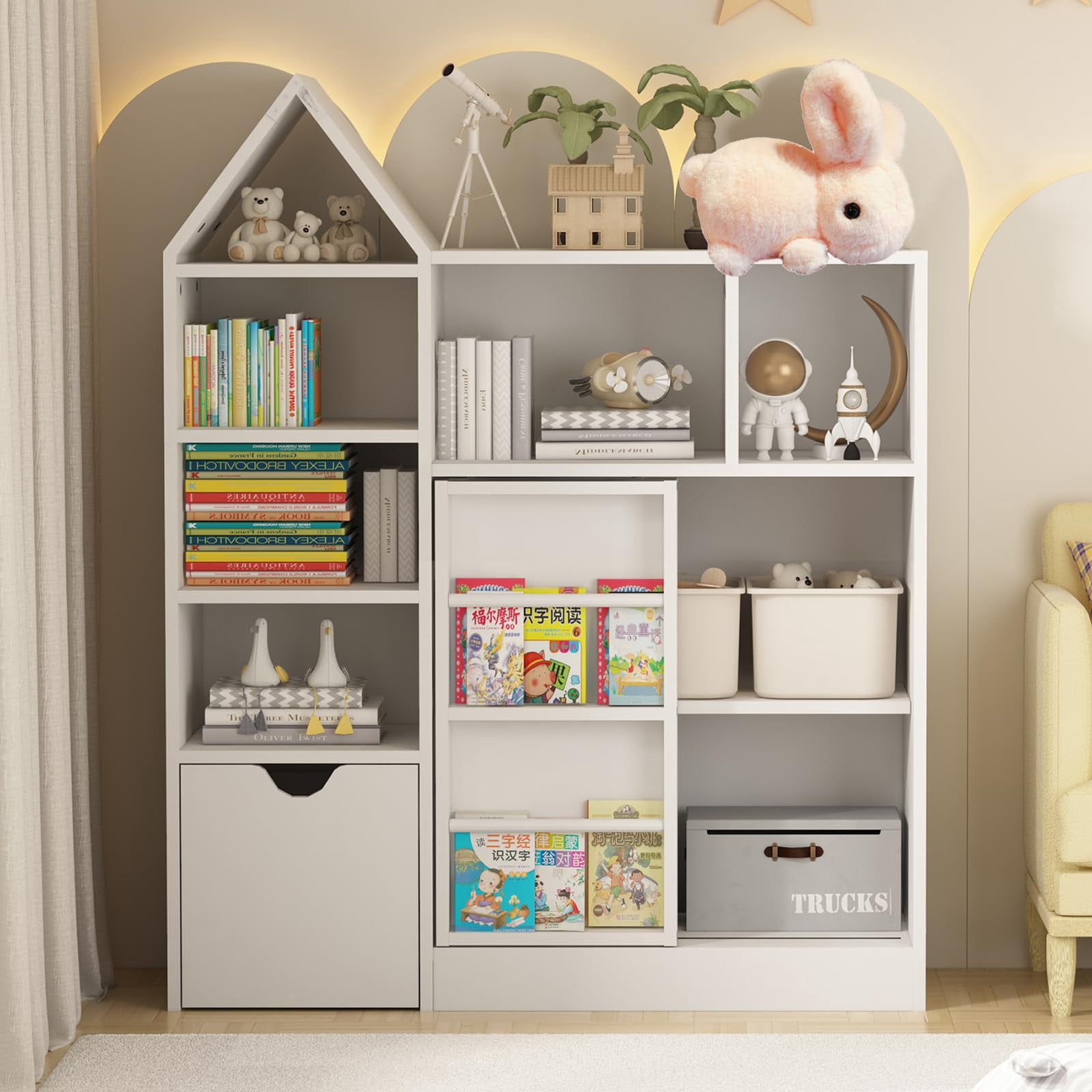 Library Cubbies Huisuilinss Kids Bookshelf,Toy Storage Organizer,Kids Bookcase With ...