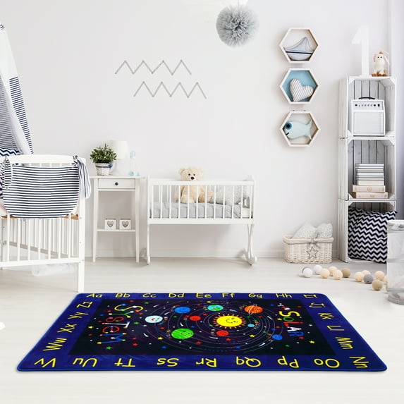Huisuilinss Kids Educational Rug For Learning Alphabet,Kids Play Mat Area Rug,Kids Rug For Playroom,Kids Carpet Floor Mat For Babies And Toddlers Classroom Playroom