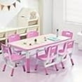 thumbnail image 1 of Huisuilinss Kids Table And Chair Set,Table And 6 Chair Set,Height Adjustable Desk With 6 Seats,Arts & Crafts Table With Graffiti Desktop,Non-Slip Leg,Children Activity Table For Daycare Home,Ages 2-10, 1 of 7