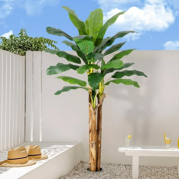 Huisuilinss Lifelike Bird of Paradise, Artificial Plant 5FT 6FT 7FT Banana Leaf Tree for Home Decor,Perfect Indoor Silk Floor Plant for Indoor/Outddor Decor