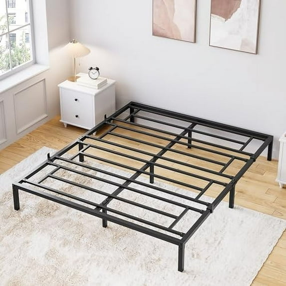 Huisuilinss Metal Bed Frame,Twin/Full/Queen Bed Frame with Storage,14 Inch Metal Platform Bed Frame with Steel Slat Support, No Box Spring Needed, Mattress Foundation, Easy Assembly