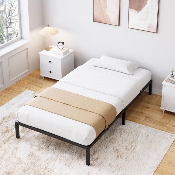 Huisuilinss Metal Platform Bed Frame Queen Size,Twin Bed Frame,Full Size Bed Frame With Under Bed Storage,No Box Spring Needed,Steel Slat Mattress Foundation,Easy Assembly,No Noise And No Shaking