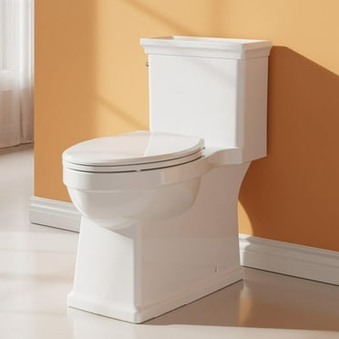 Huisuilinss One Piece Toilet,Comfort Height Modern Toilet,Extra Elongated Bowl With Soft-Close Seat & Dual Flush 0.8/1.28 GPF For Bathroom