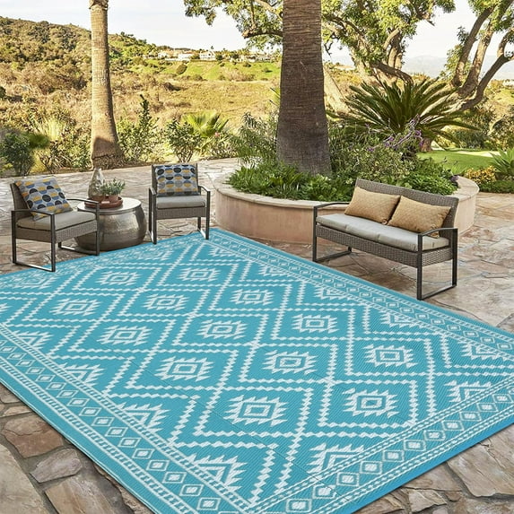 Huisuilinss Outdoor Area Rug,Waterproof Outdoor Rug,Plastic Straw Rug,Outdoor Carpet,Outside RV Mat For Porch Deck Backyard Balcony Picnic Camping