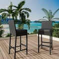 thumbnail image 1 of Huisuilinss Outdoor Bar Stools Set Of 2,Rattan Patio Bar Stools,Wicker Woven Barstools,Bar Height Chair Armless W/Soft Seat Cushion & Backrest For Backyard Poolside Deck Porch Garden,Table Not Includ, 1 of 8