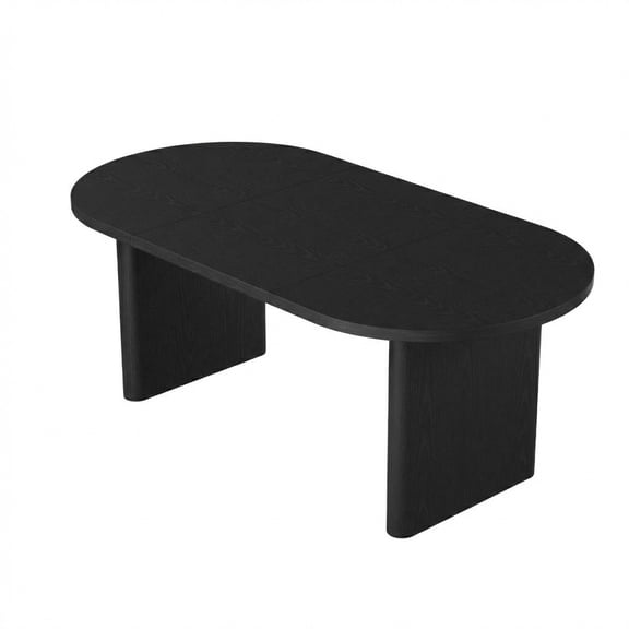 Huisuilinss Oval Dining Table For 6-8 People,Large Oval Kitchen Table With Thick Sturdy Wooden Base,Farmhouse Dining Room Table For Kitchen Living Room Office Restaurant,Table Only