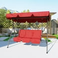 thumbnail image 1 of Huisuilinss Patio Swing Chair,3-Seat Outdoor Porch Swing Chair,Outside Hanging Swing With Adjustable Canopy,Thickened Cushions,Armrests For Adults Backyard Lawn Garden, 1 of 8