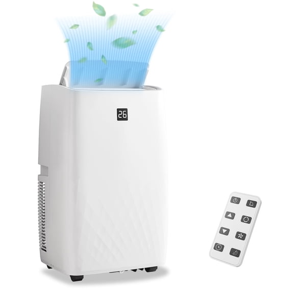 Huisuilinss Portable Air Conditioner,12000 BTU Portable AC Unit With Remote Control,24H Timer,Sleep Mode & Window Venting Kit,Cooling Room Spaces Up To 550 SQ. FT,Suitable For Home Office