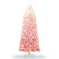 thumbnail image 1 of Huisuilinss Prelit Artificial Christmas Tree,Gradient Pre-Lit Pencil Christmas Tree,Snow Flocked Christmas Tree With Warm White Lights,Foldable Base,Holiday Decoration For Home Office Party, 1 of 9