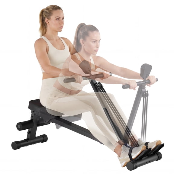 Huisuilinss Rowing Machine For Home,300LBS Weight Capacity Rower Machine,Compact Adjustable Rower With LCD Display,3 Resistance Levels,Space-Saving Home Gym Equipment For Full Body Workout
