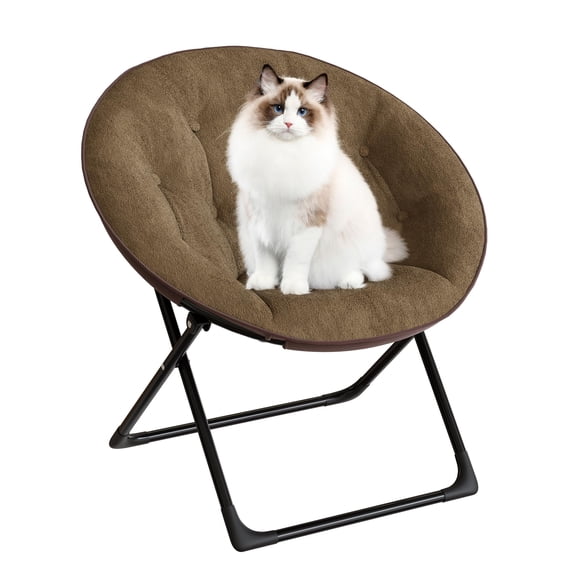 Huisuilinss Saucer Chair,Folding Moon Chair,Folding Chair With Metal Frame,Oversized Foldable Circle Chair,Non-Slip Plush Lounge Chair For Bedroom Dorm Living Room Apartment