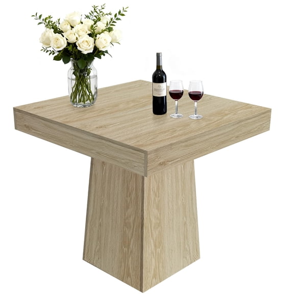 Huisuilinss Square Dining Table For 4,31.5" Small Kitchen Table,Farmhouse Dining Table With Sturdy Pedestal Base,Industrial Dinner Table For Small Spaces Living Room Cafe Apartment(Table Only)