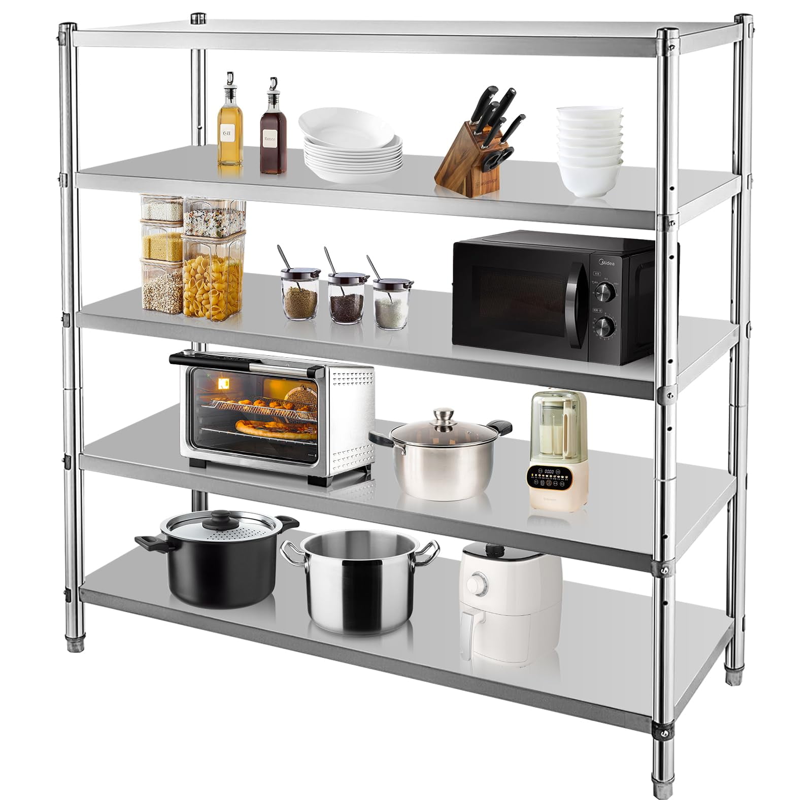 Huisuilinss Stainless Steel Shelving Unit, Heavy Duty Storage Shelf ...