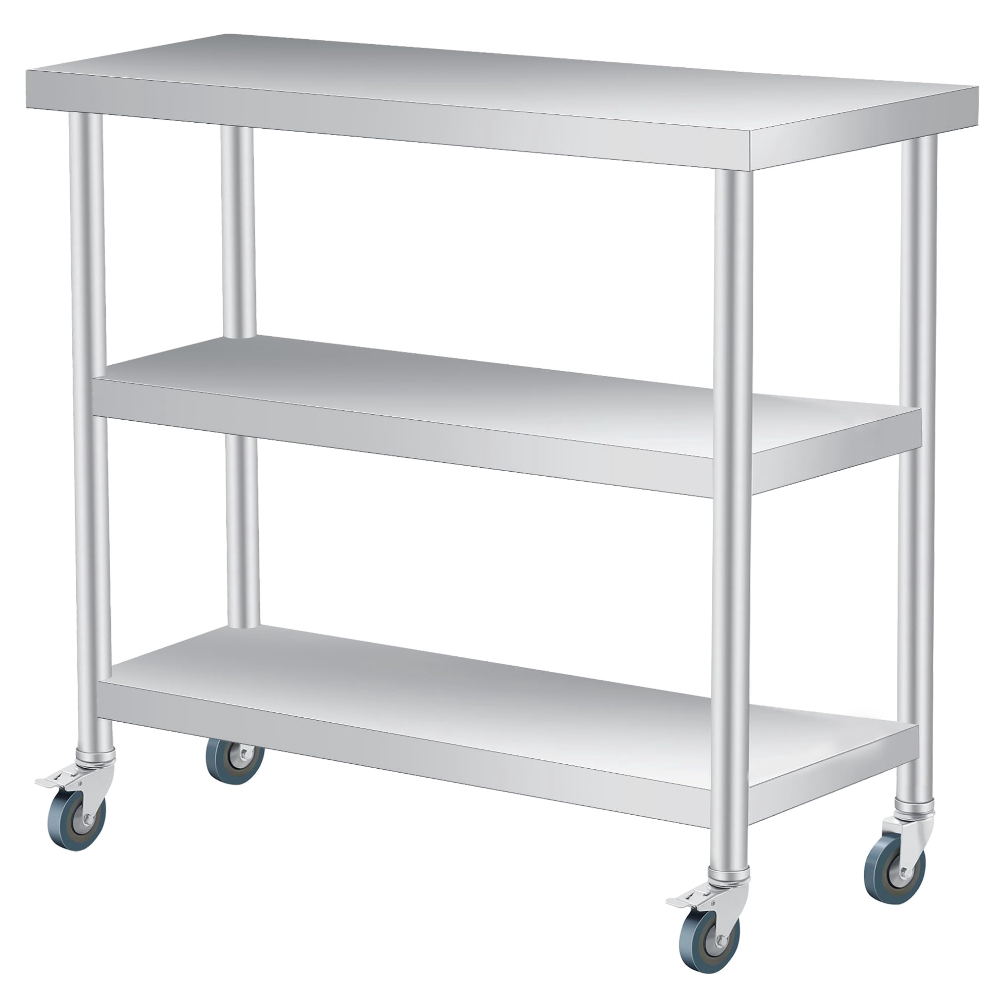 Huisuilinss Stainless Steel Table,3-Tier Metal Prep Table,Commercial ...