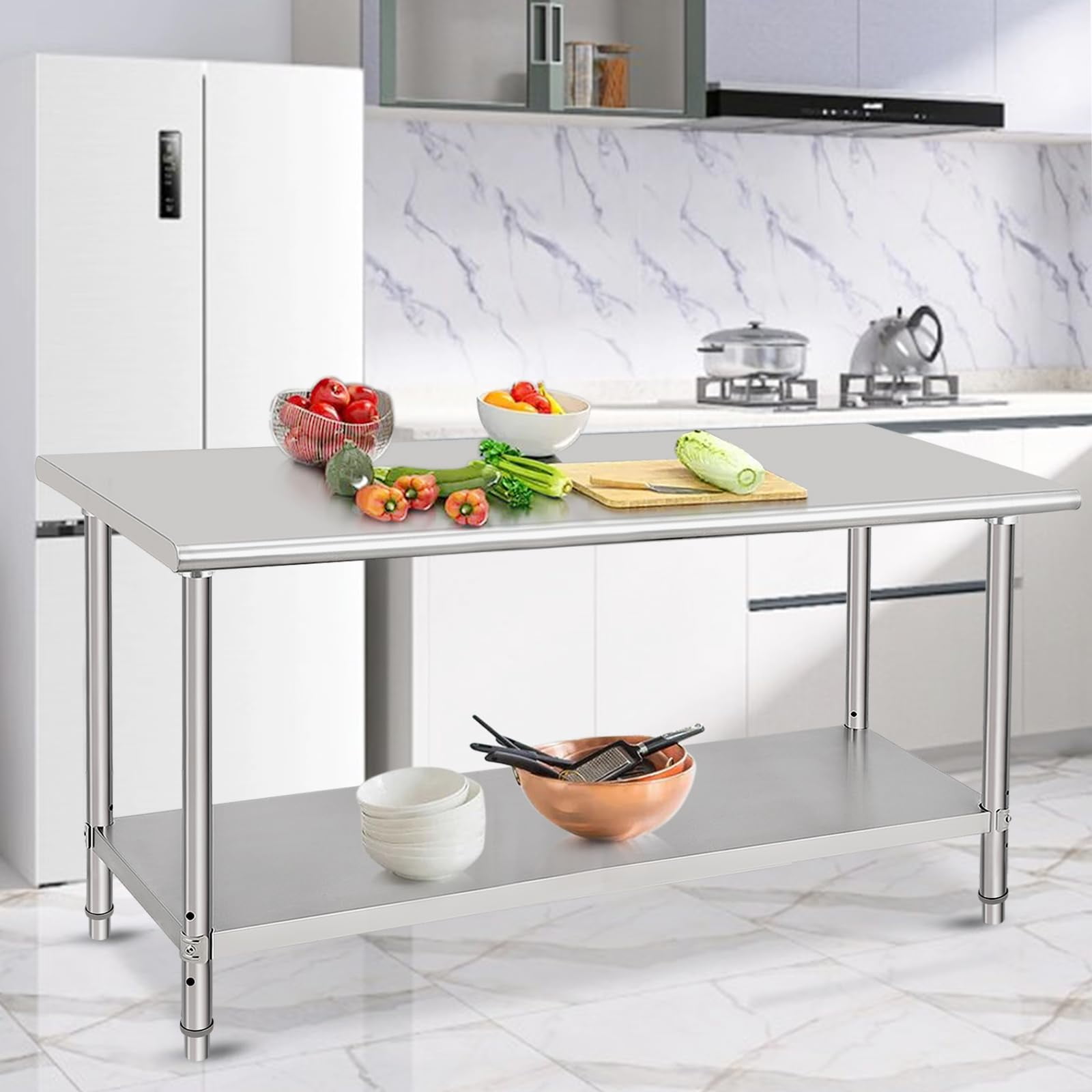 Huisuilinss Stainless Steel Table,Metal Prep & Work Table with ...