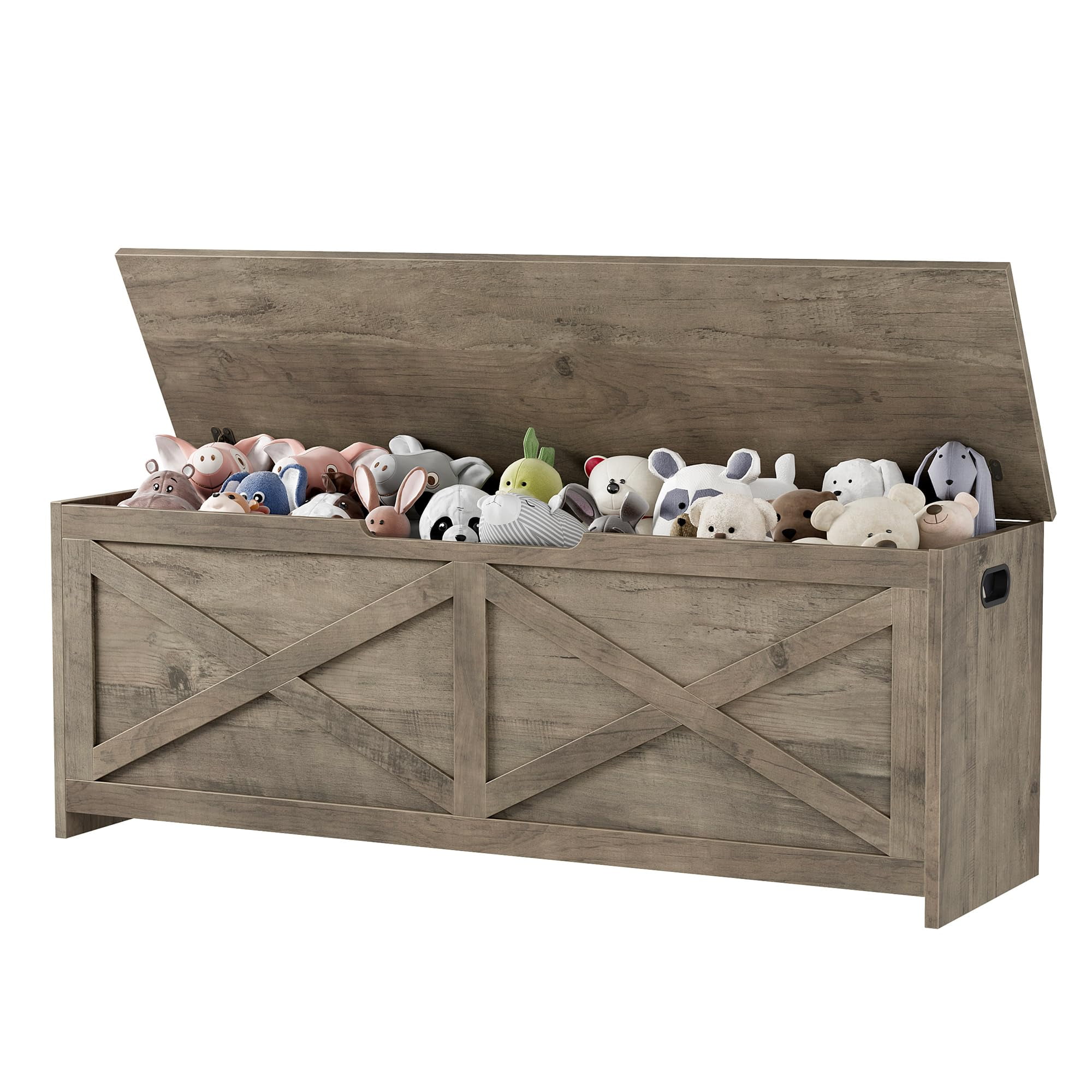 Huisuilinss Storage Chest,47" Wood Storage Bench,Large Storage Trunk,Farmhouse ToyChest,Shoe Bench With Safety Hinges For Entryway Living Room Bedroom