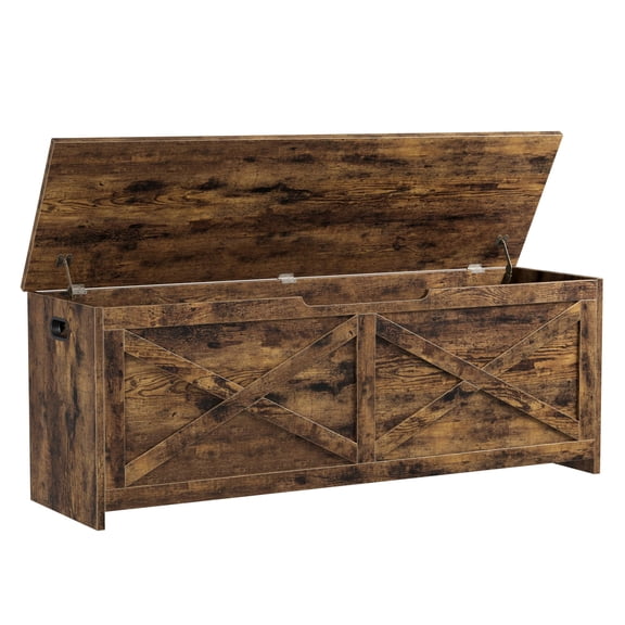 Huisuilinss Storage Chest,47" Wood Storage Bench,Large Storage Trunk,Farmhouse ToyChest,Shoe Bench With Safety Hinges For Entryway Living Room Bedroom