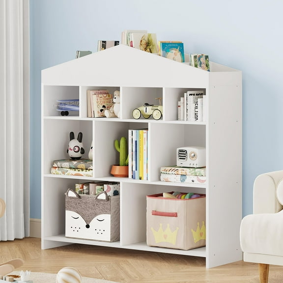 Huisuilinss Toy Storage Organizer,Kids Bookshelf And Toy Storage,Kids Bookcase With 9 Storage Cubbies For Playroom Bedroom Nursery Hallway School