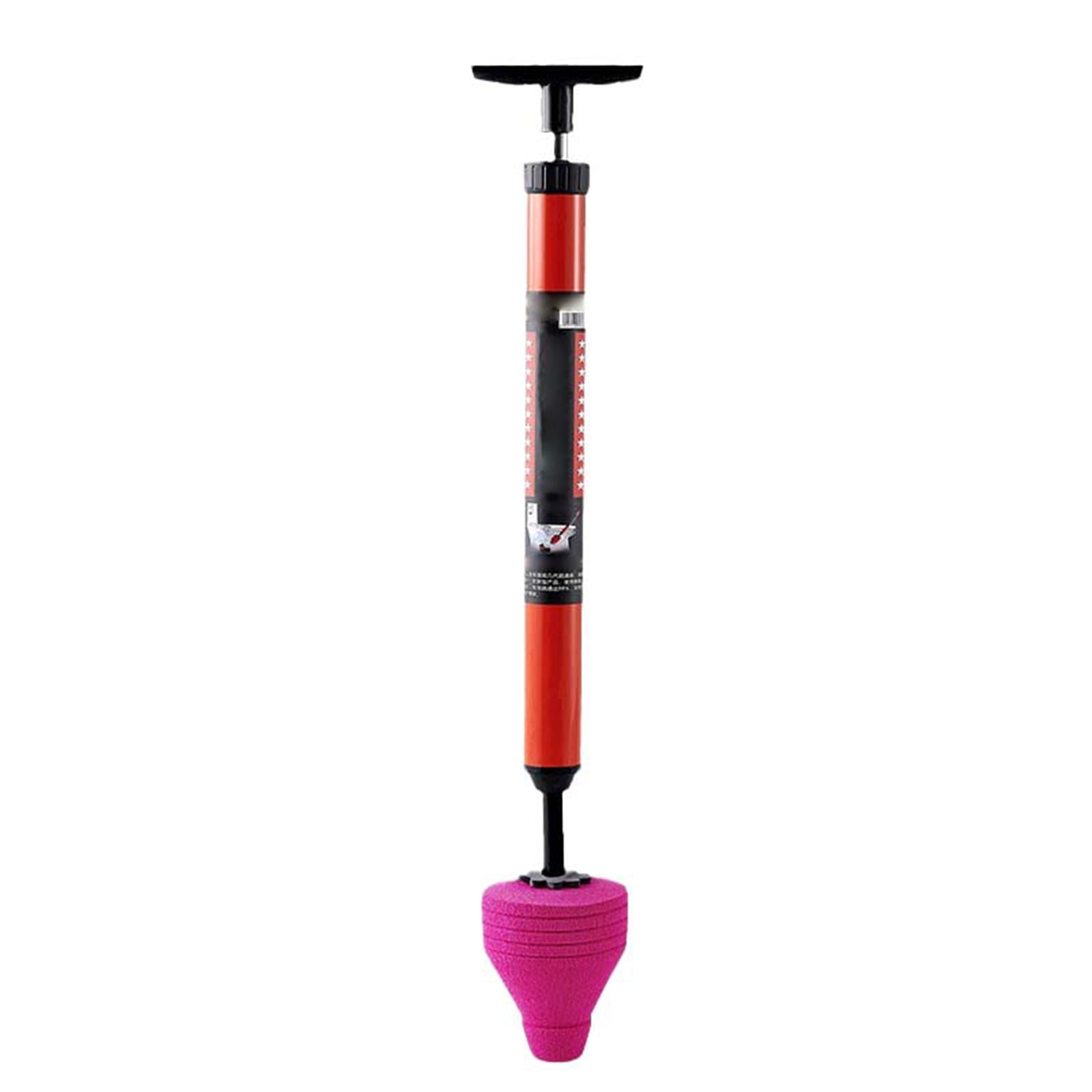 High-Pressure Toilet Unblocker Plunger Kit - 304 Stainless Steel, For Sinks, Drains & Showers With Pressure Gauge