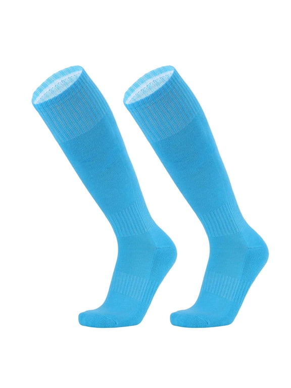 Girls Boys Workout Socks Kids Athletic Sports Crew Socks Solid Color Over the Calf Socks