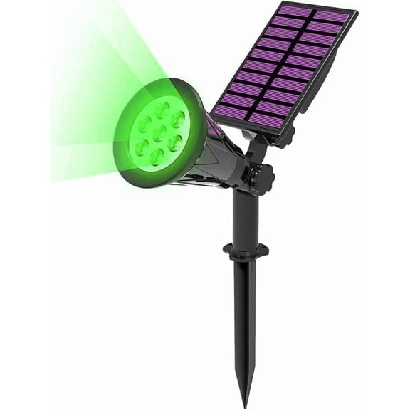 Huiyi 1 Pcs 7 LED Outdoor Solar Spotlights, Waterproof Solar Powered Security Light Landscape Light Auto on/Off In-ground/Wall Light for Garden Patio Driveway Pond Deck