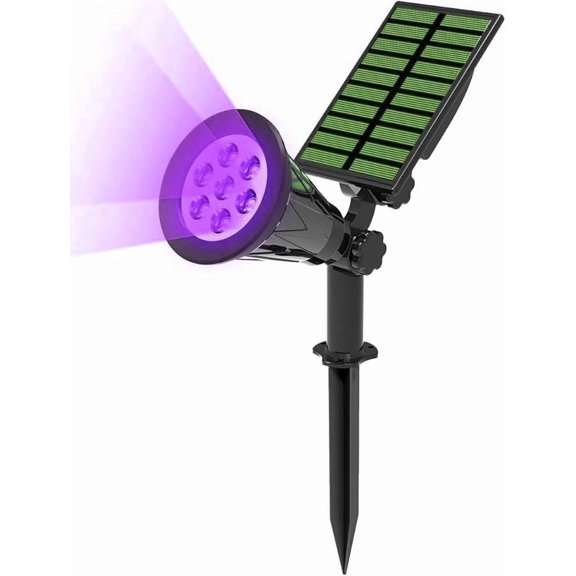 Huiyi 1 Pcs 7 LED Outdoor Solar Spotlights, Waterproof Solar Powered Security Light Landscape Light Auto on/Off In-ground/Wall Light for Garden Patio Driveway Pond Deck