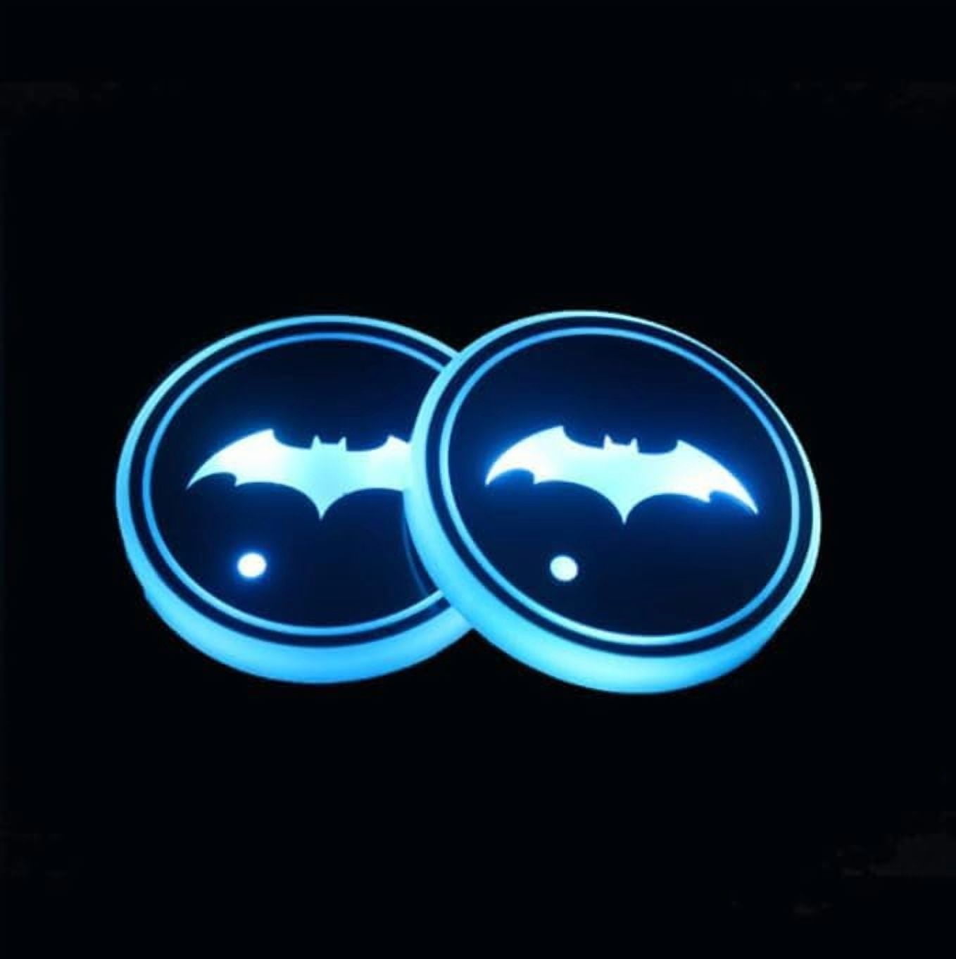Huiyi 2pcs LED Car Coasters, Car Cup Holder Insert,LED Cup Pad Holder RGB 7 Colors Changing Lights USB Car Cup Coasters for Car Accessories (E)