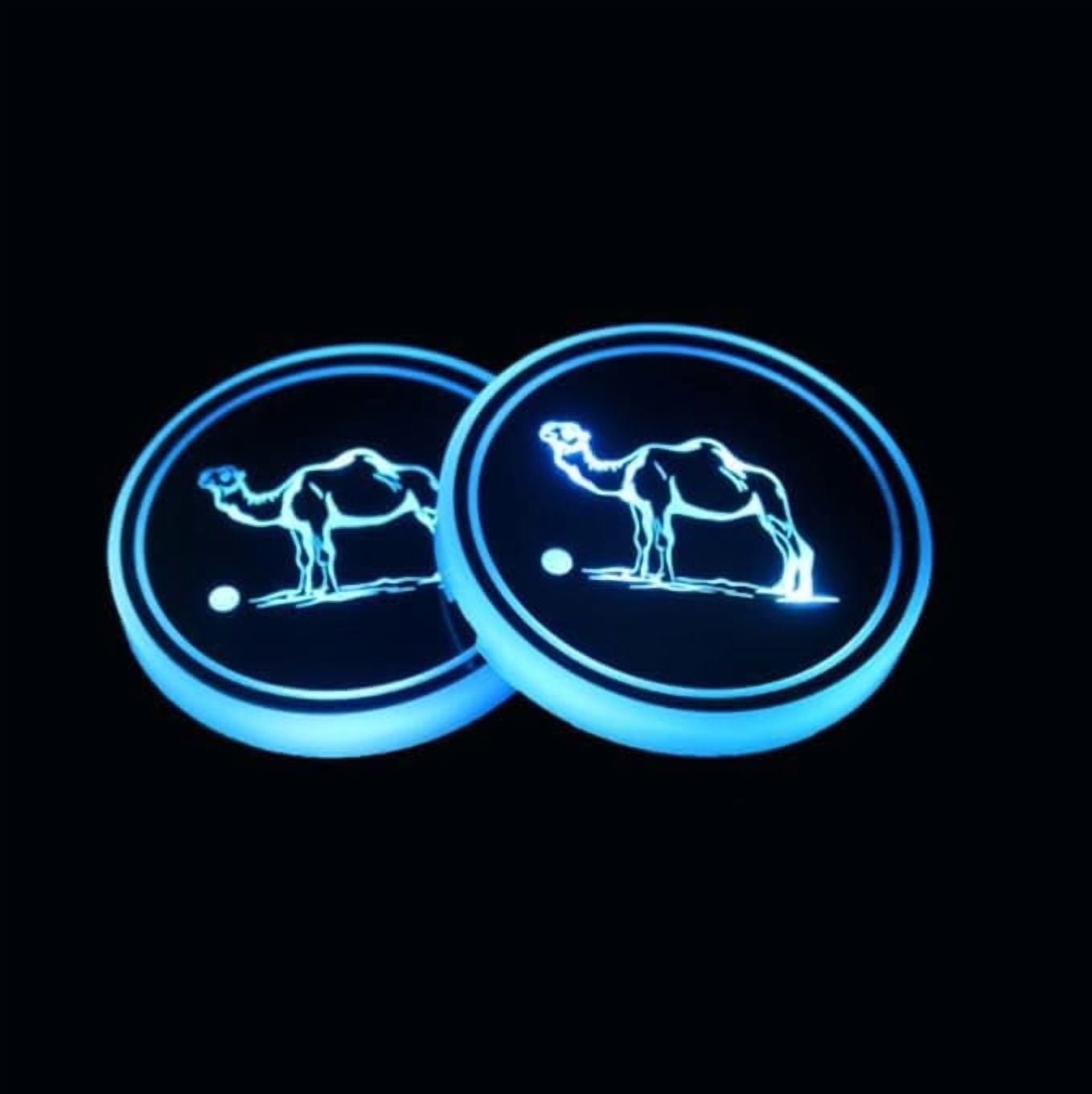 Huiyi 2pcs LED Car Coasters, Car Cup Holder Insert,LED Cup Pad Holder RGB 7 Colors Changing Lights USB Car Cup Coasters for Car Accessories (E)