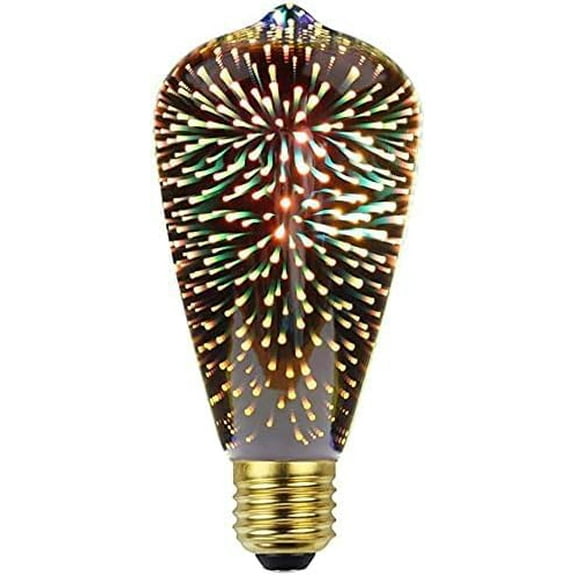 Huiyi 3D Firework Bulb LED Light Vintage Bulbs, LED Bulb E27 AC 85-220V 4W G95 Retro Edison Bulb Starry Light for Holiday Christmas Decoration 