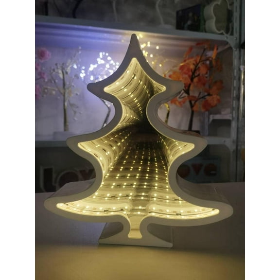 Huiyi 3D Mirror Night Light, Tunnel Light 3D Mirror Light,Infinity Mirror Tunnel Light, LED Mirror Tunnel Night Light for Bedroom/Party/Home Decor