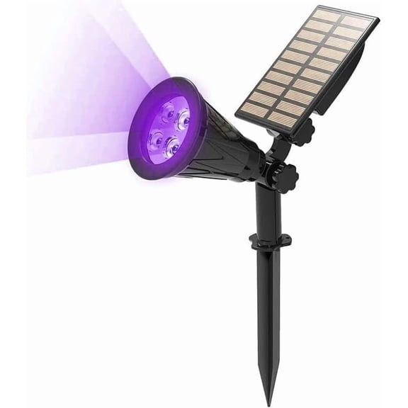 Huiyi 4 LED Outdoor Solar Spotlights, Waterproof Solar Powered Security Light Landscape Light Auto on/Off In-ground/Wall Light for Garden Patio Driveway Pond Deck