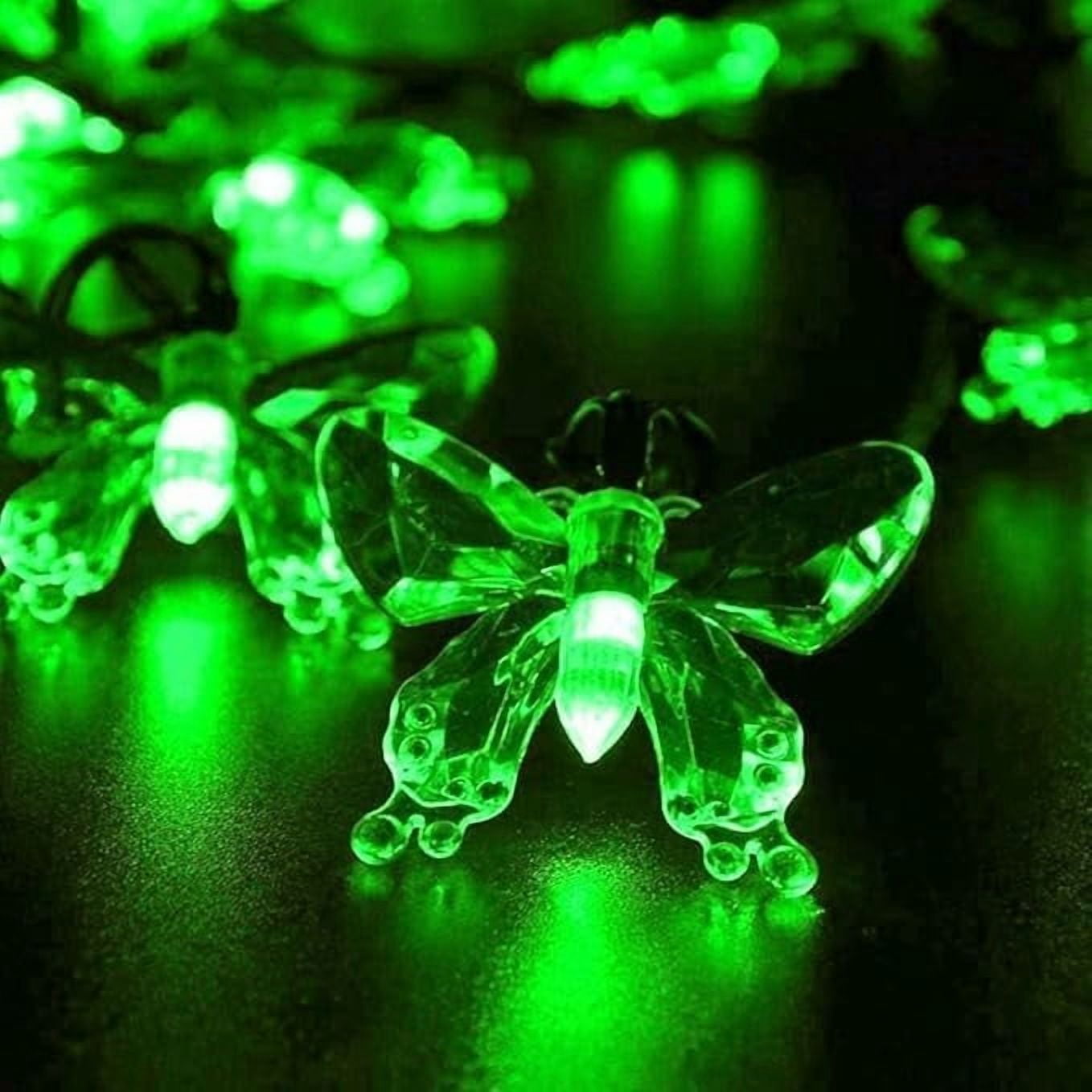 Huiyi Butterfly String Lights, 5m 20LED Outdoor Solar Powered String Light 8Mode Indoor for Lighting for Lawn Patio Wedding Party Decor