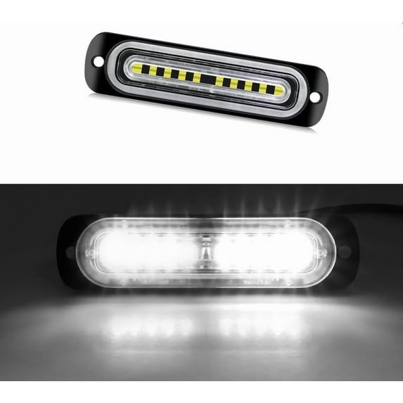 Huiyi Emergency Strobe Lights, LED Ultra Slim 4Pack 10LED Warning Light Green Surface Mounting Mount Strobe Flashing Light
